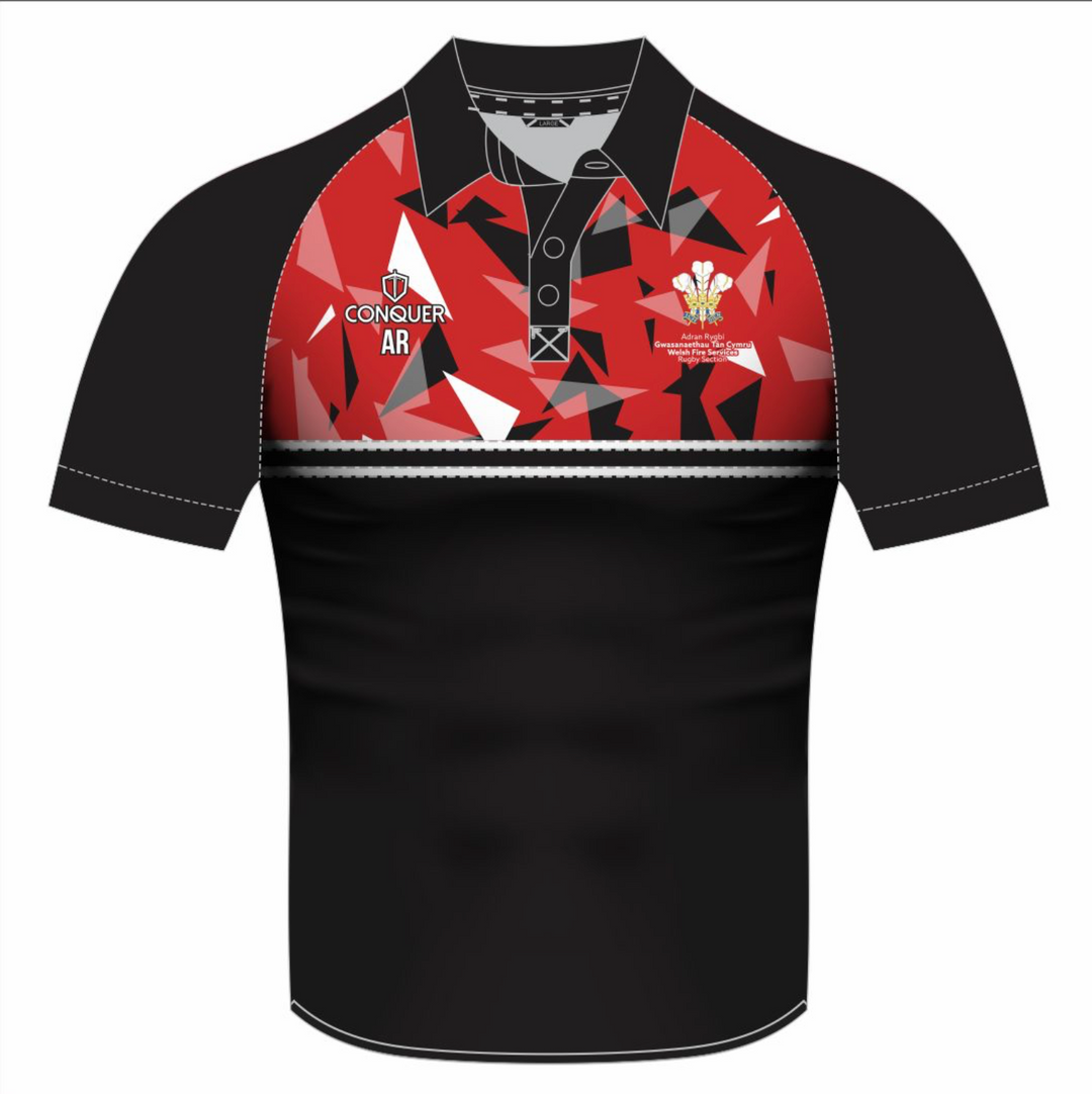 Welsh Fire Service Rugby Sublimated Polo Shirt Kids