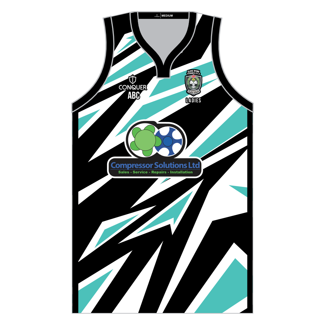 Tycroes Ladies RFC Sublimated Basketball Vest Kids (
