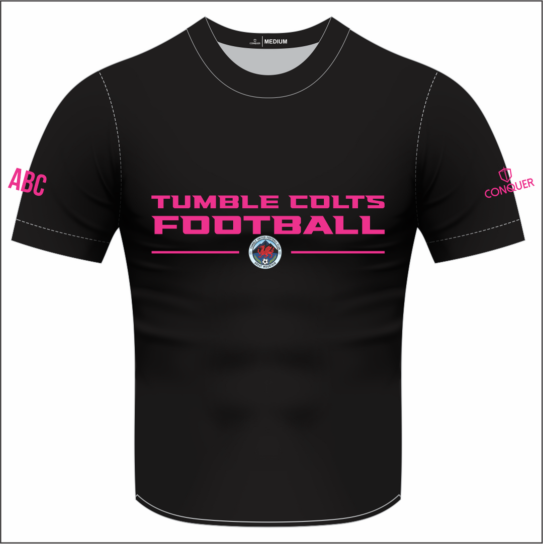 Tumble United Ladies Sublimated T-Shirt - Black/Plain