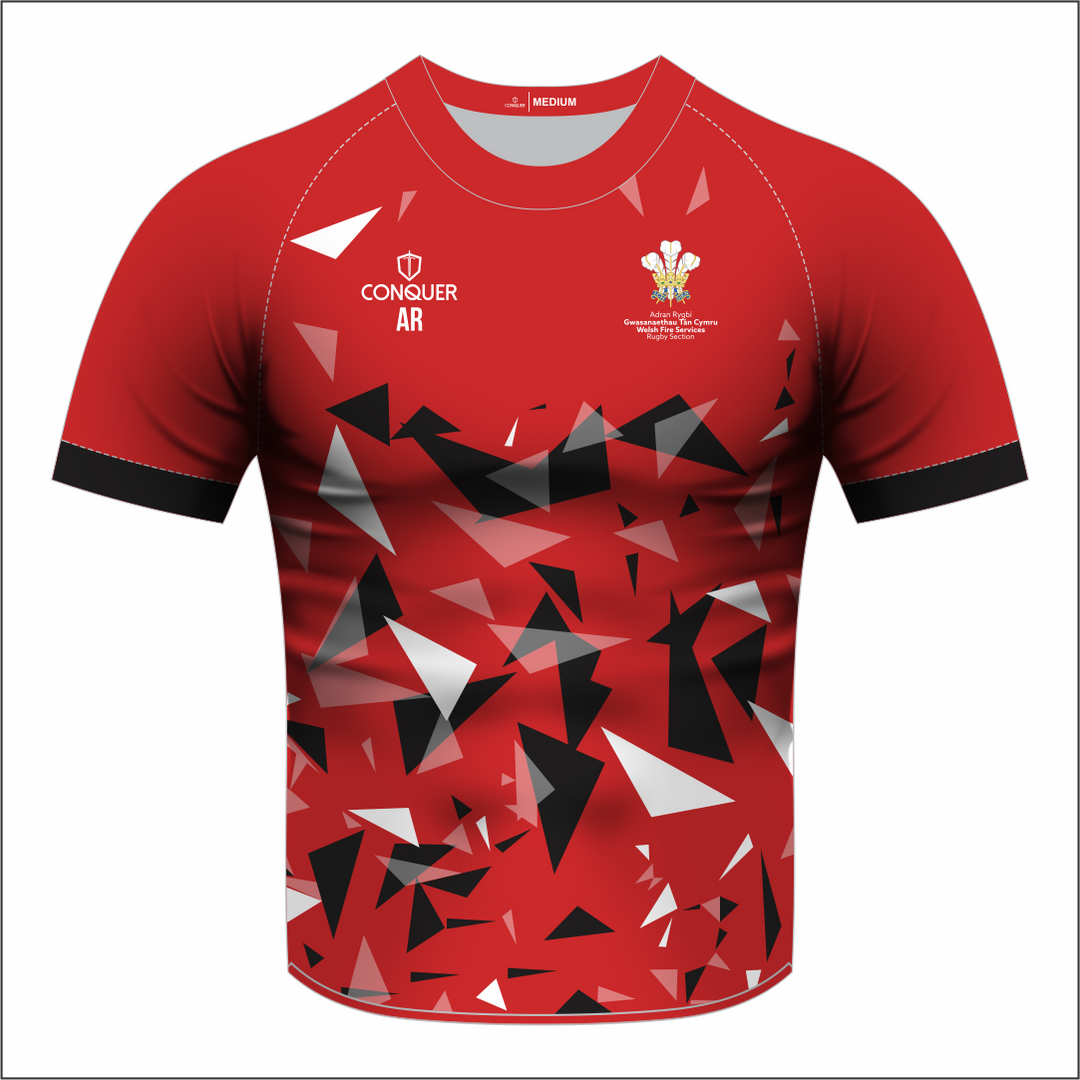 Welsh Fire Service Rugby Red Sublimated T-Shirt