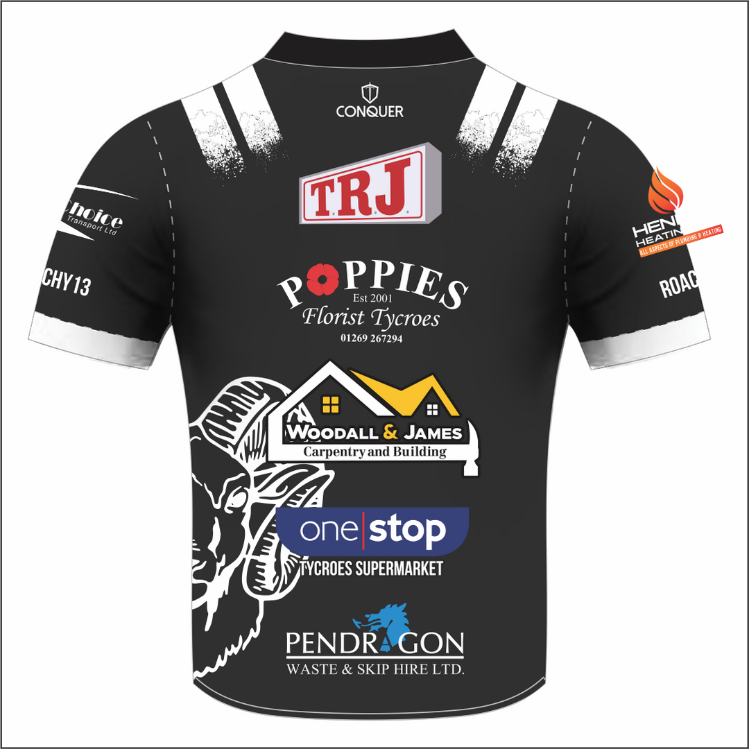 Tycroes RFC Seniors Black Sublimated T-Shirt (Kids)