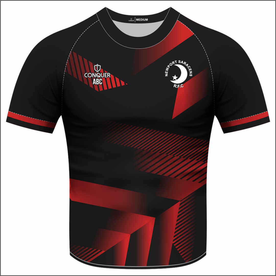 Newport Saracens RFC Sublimated T-Shirt KIDS (Red/Black)