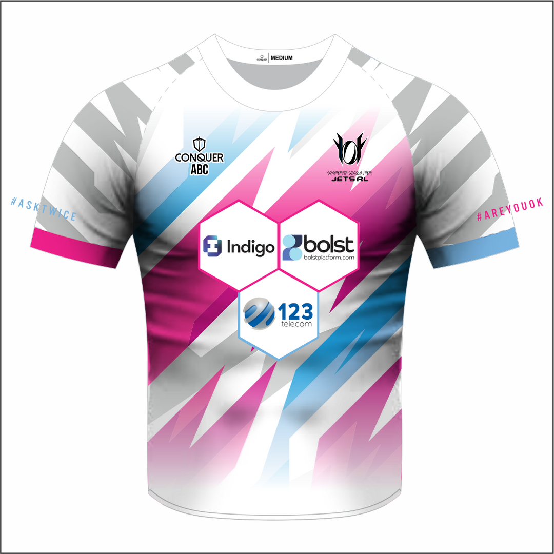 West Wales Jets White Sublimated T-Shirt Kids