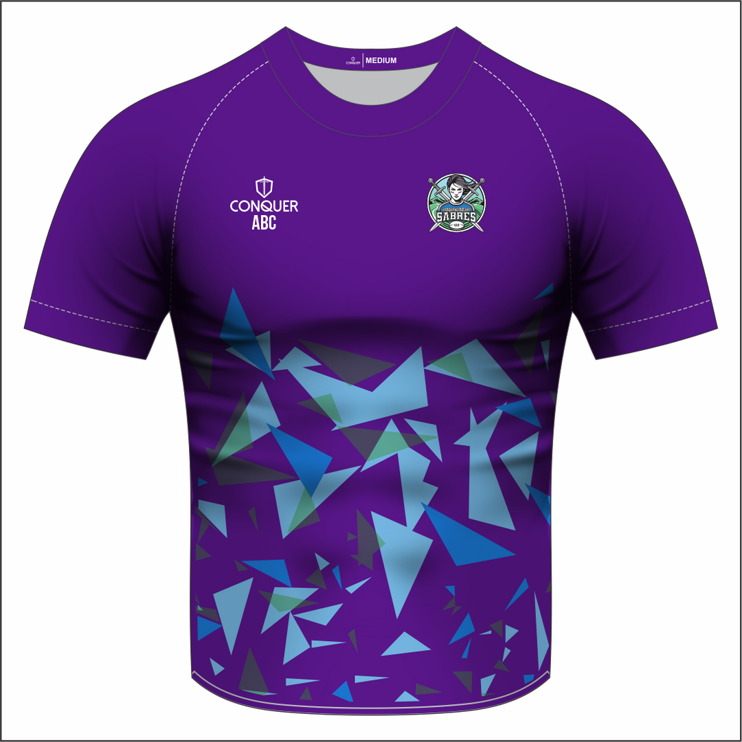 Swansea Valley Sabres Purple Sublimated T-Shirt (Triangles)