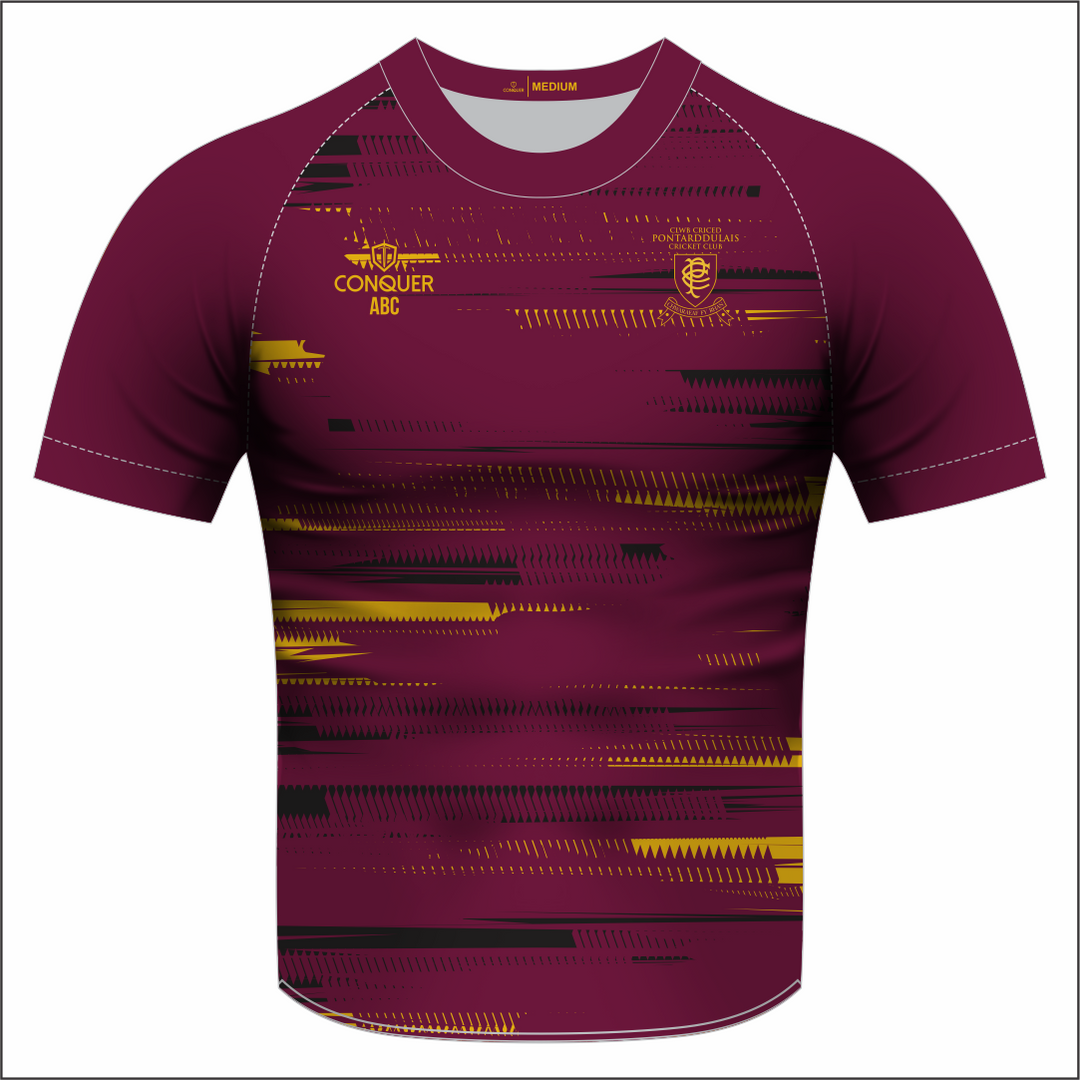 Pontarddulais Cricket Sublimated T-Shirt - Maroon