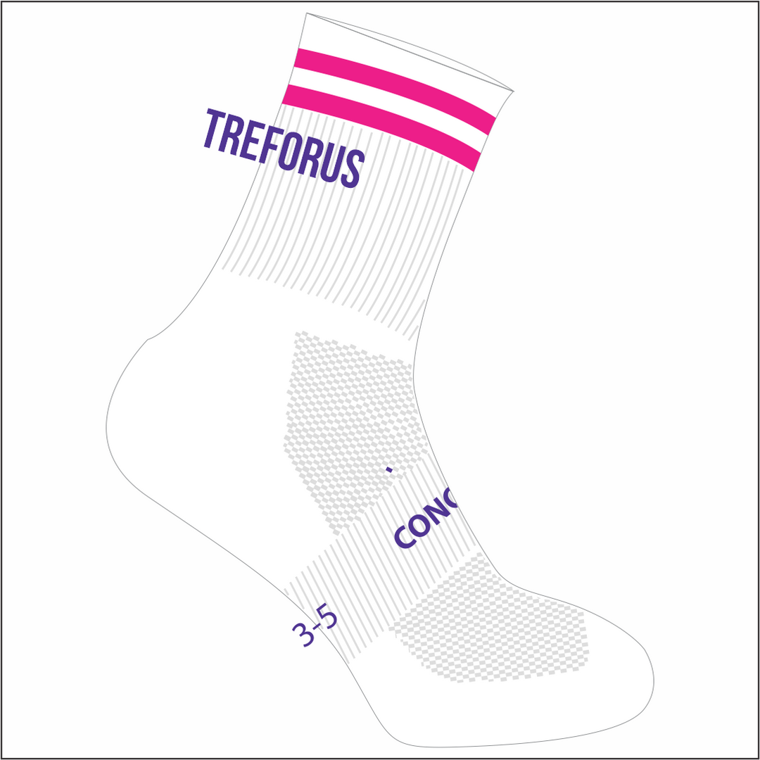 Mumbles Treforus Netball White Crew Socks