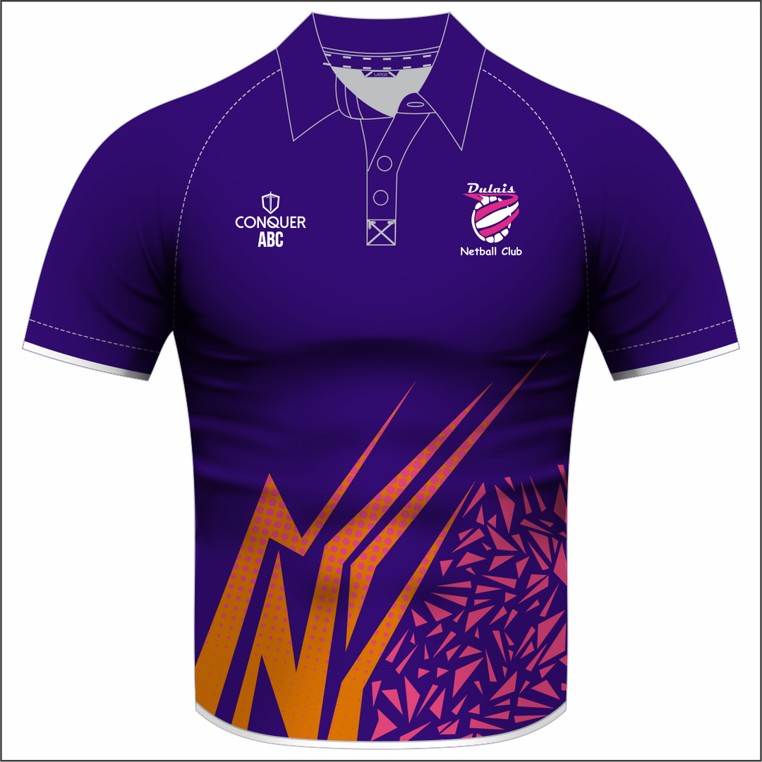 Dulais Netball Sublimated Polo Shirt KIDS