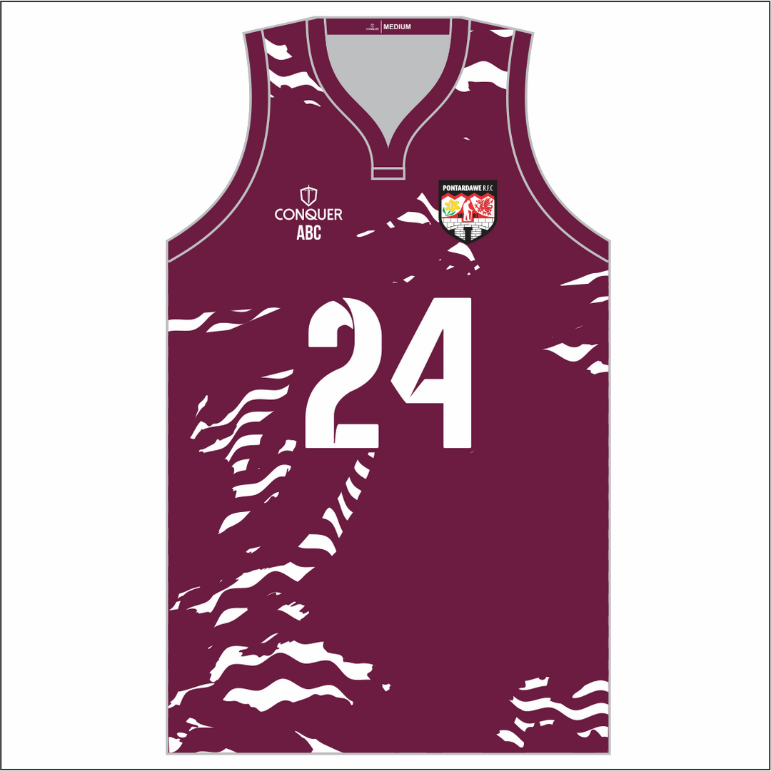 Pontardawe OLD BOYS Sublimated Basketball Vest - Patterned