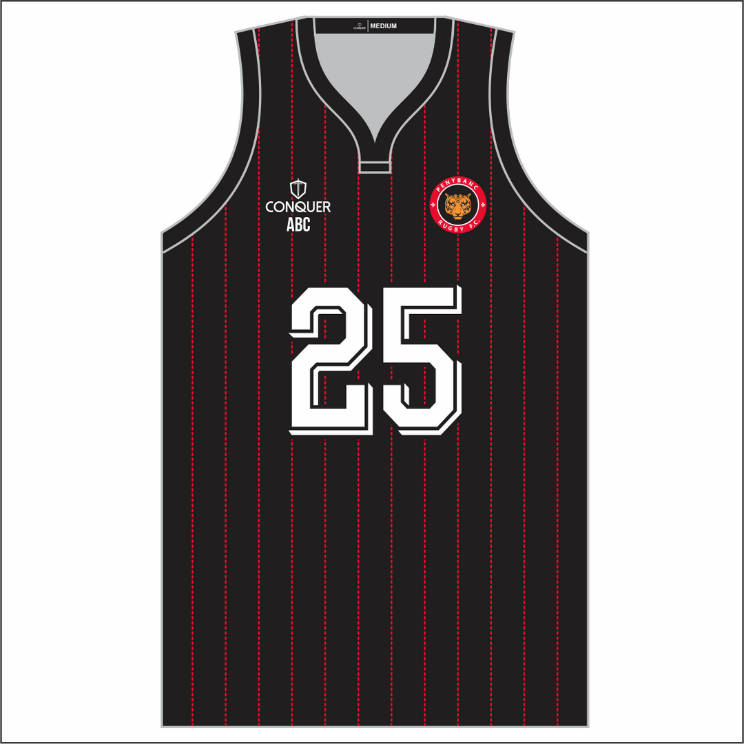 Penybanc RFC Sublimated Basketball Vest - Striped