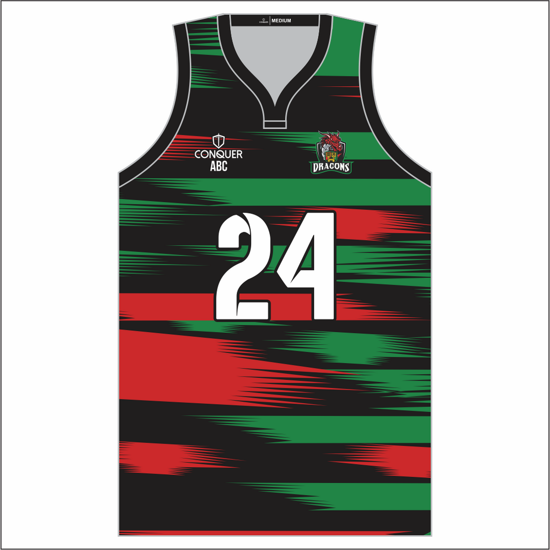 Dunvant Dragons Patterned Basketball Vest Kids