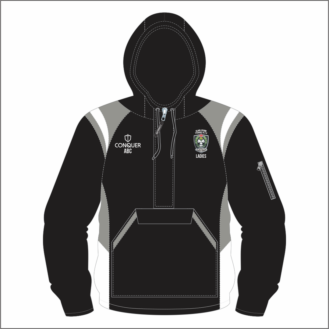 Tycroes Ladies 1/4 Zip Hooded Windbreaker