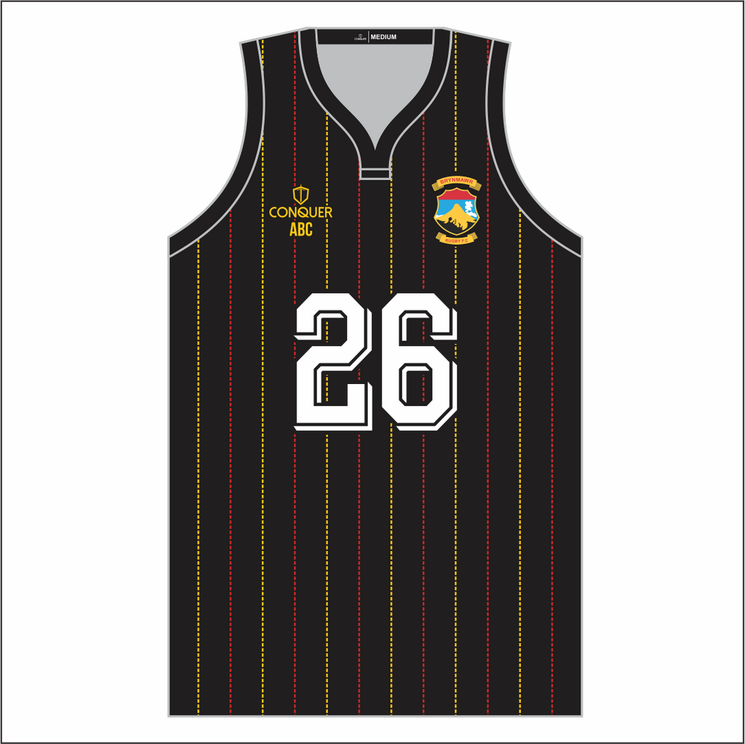 Brynmawr RFC Sublimated Basketball Vest KIDS - Striped