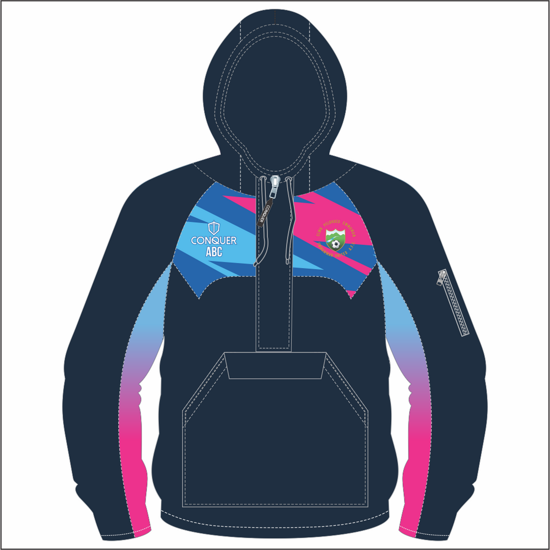 Cwmamman Ladies AFC 1/4 Zip Hooded Windbreaker
