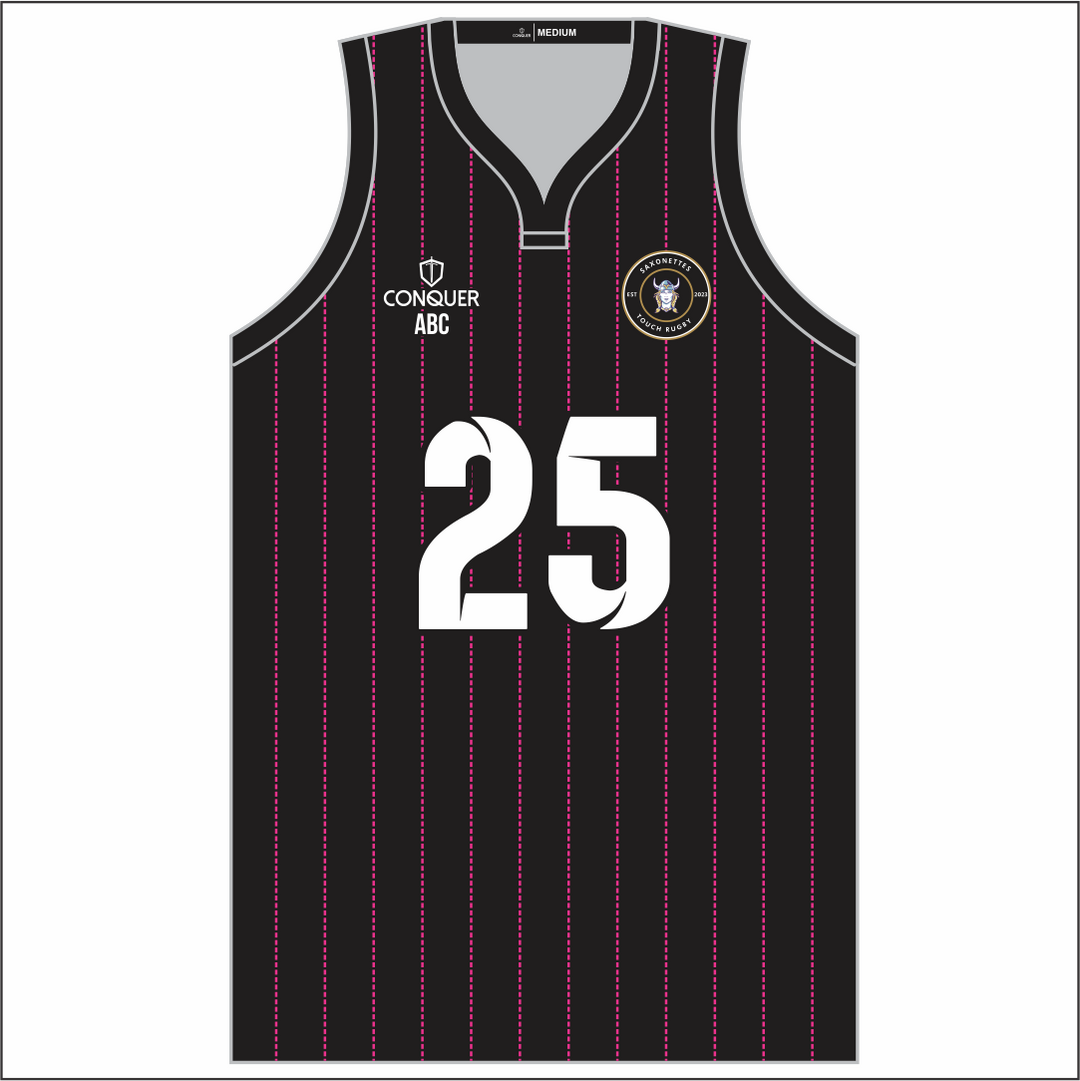 Saxonettes Sublimated Basketball Vest - Striped
