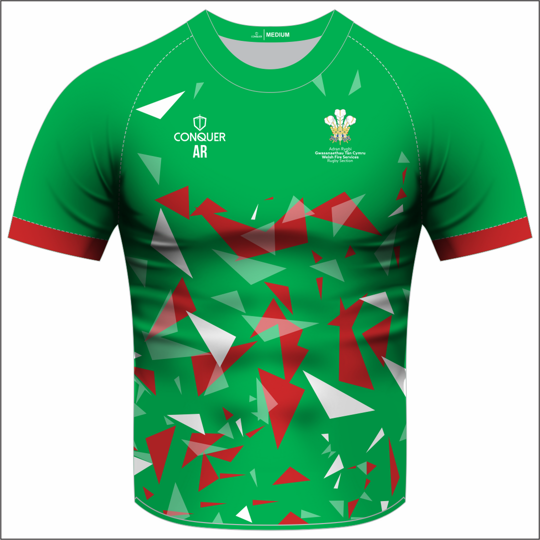 Welsh Fire Service Rugby Green Sublimated T-Shirt Kids