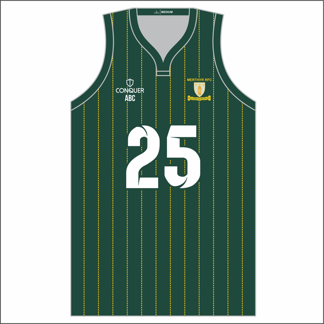 Merthyr RFC Sublimated Basketball Vest - Striped