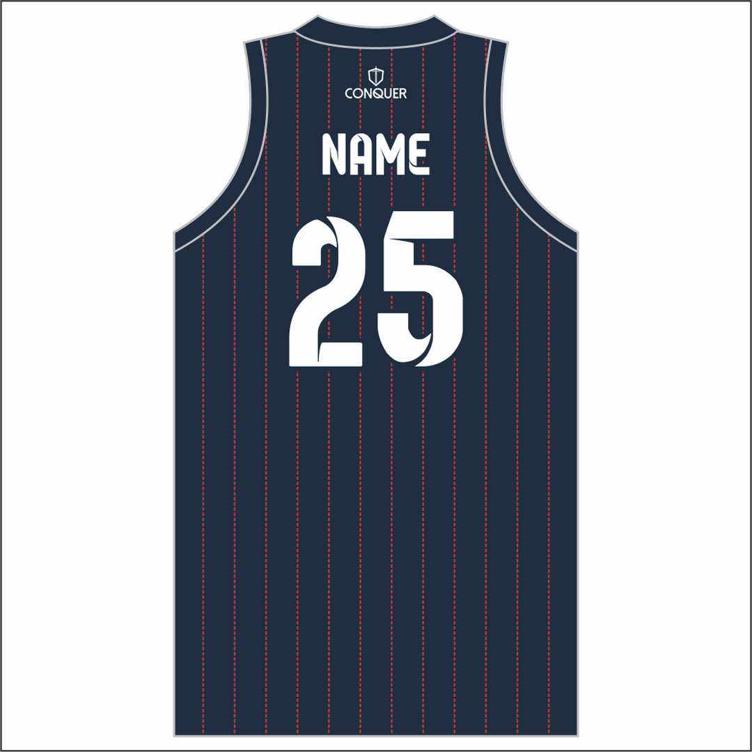Esselle Rugby 7s MENS Team Sublimated Basketball Vest - Striped