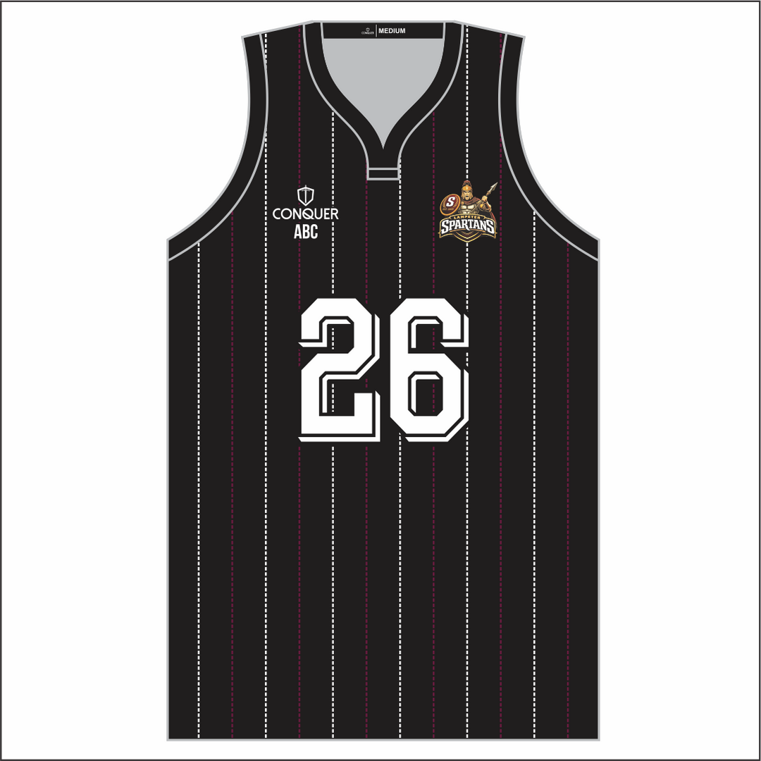Lampeter Spartans Sublimated Basketball Vest KIDS - Striped