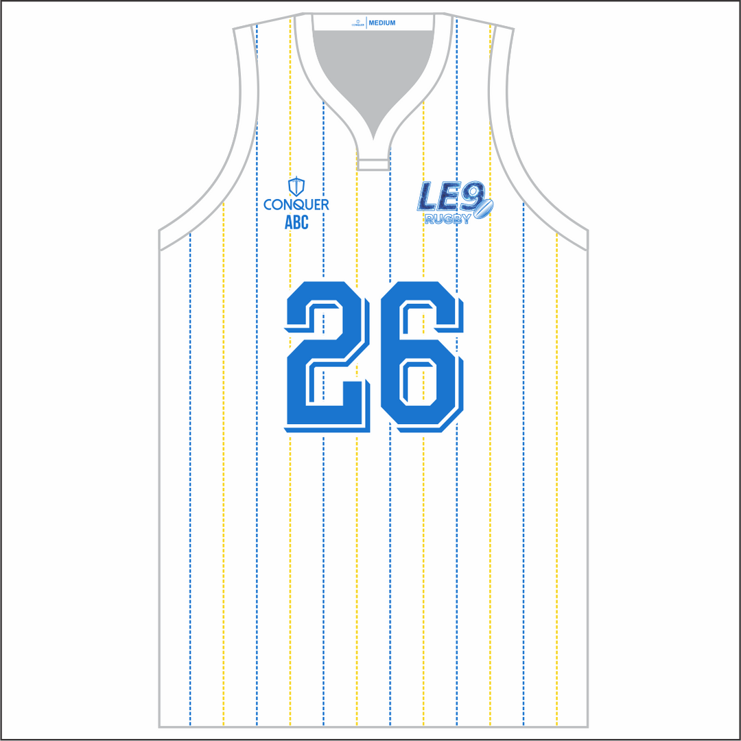 LE9 Rugby Sublimated Basketball Vest KIDS - Striped
