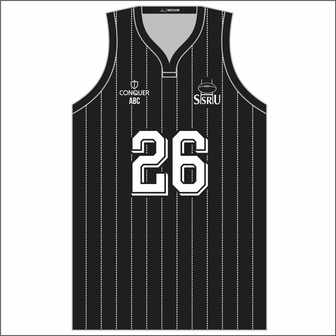 SSRU U16s (Blacks WEST) Sublimated Basketball Vest KIDS - Striped