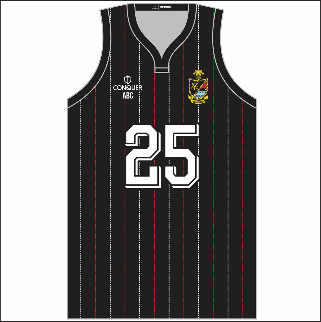 Ynysddu RFC Sublimated Basketball Vest KIDS - Striped