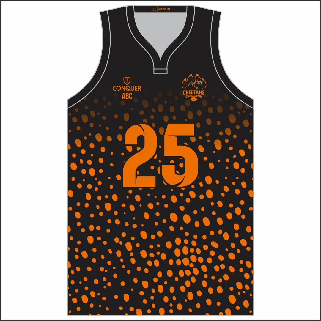 Cheetahs Invitational Sublimated Basketball Vest - Cheetah Print