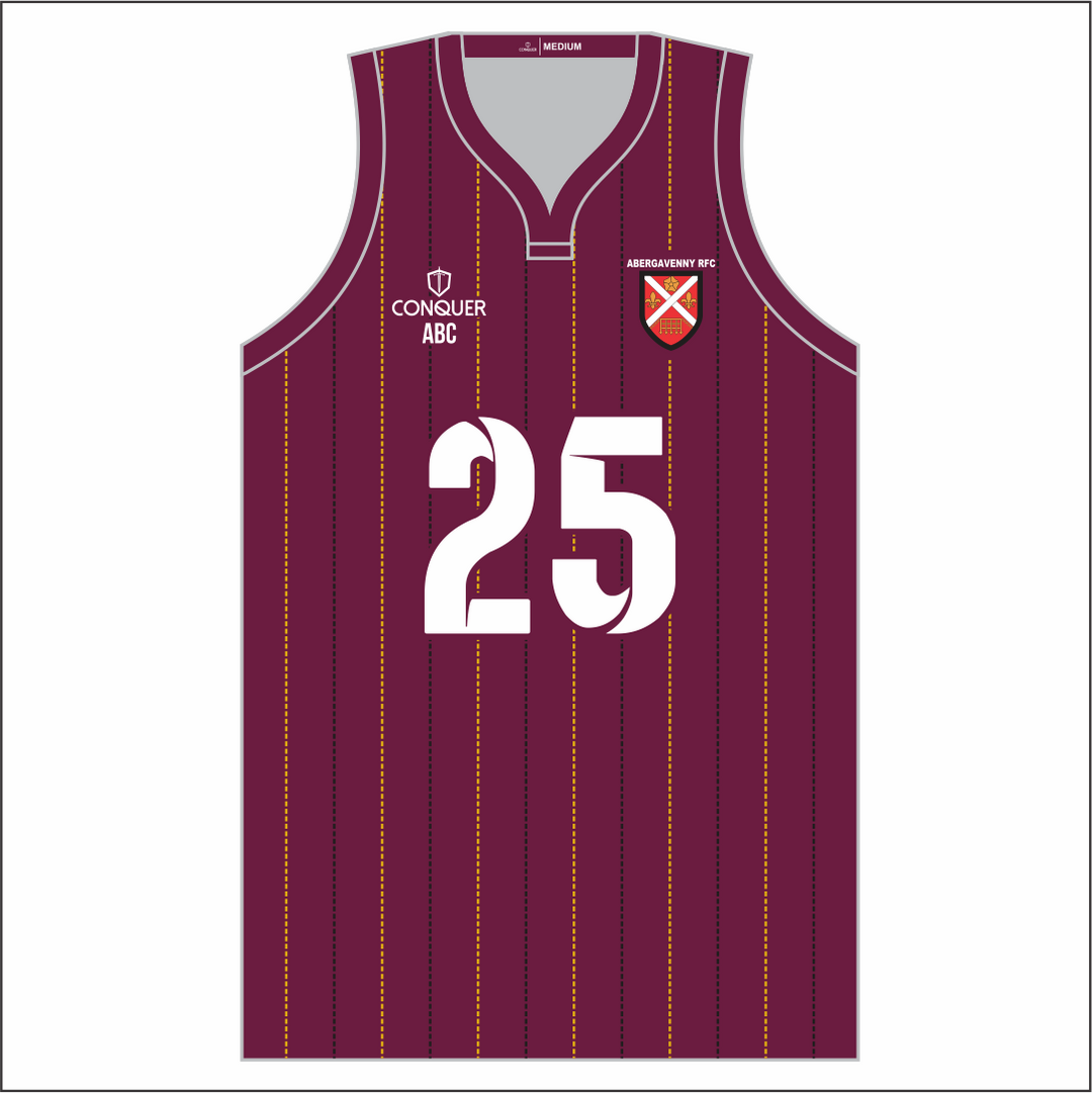 Abergavenny RFC Sublimated Basketball Vest KIDS - Striped