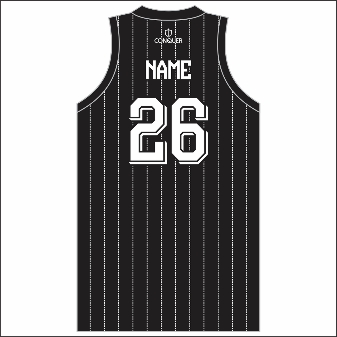 SSRU U16s (Blacks WEST) Sublimated Basketball Vest KIDS - Striped