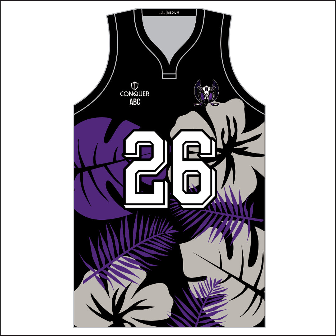 Carmarthen Ravens BHC Sublimated Basketball Vest KIDS - Flower Pattern