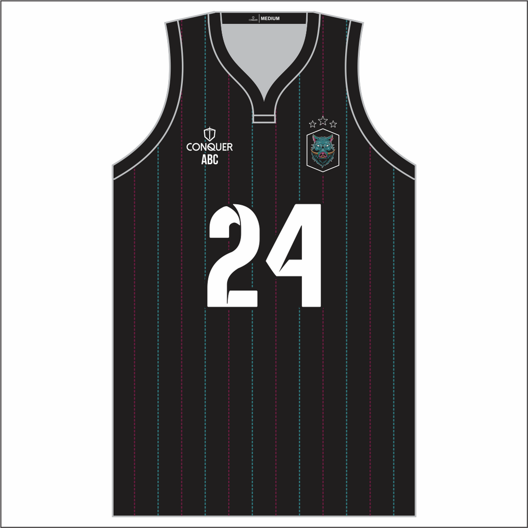 Wildboars RFC Sublimated Basketball Vest Striped Kids