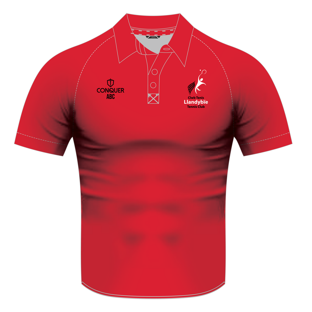 Llandybie Tennis Club Sublimated Red Polo Shirt Kids