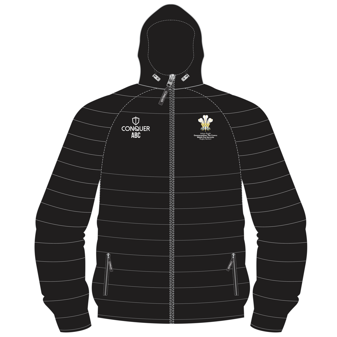 Welsh Fire Service Rugby Black Puffy Jacket