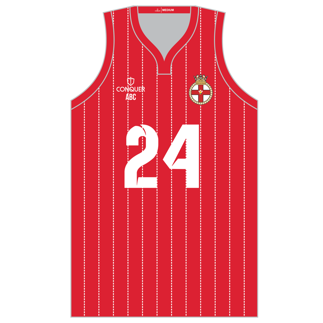 Prince Of Wales Red Sublimated Basketball Vest Kids