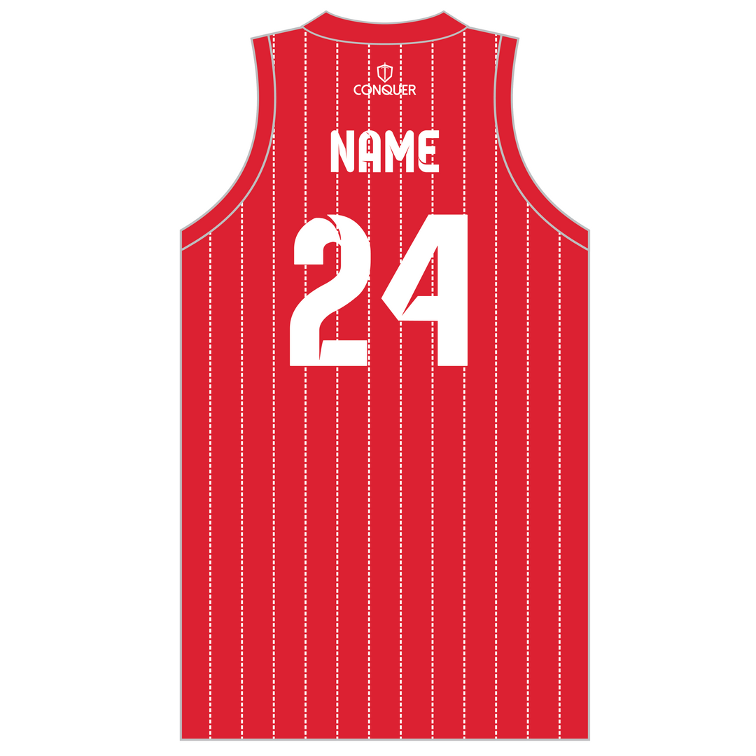 Prince Of Wales Red Sublimated Basketball Vest Kids