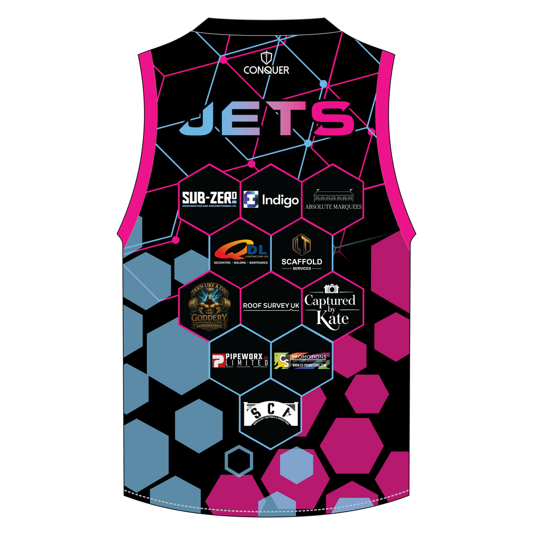 West Wales Jets Sublimated Aussie Vest - Black