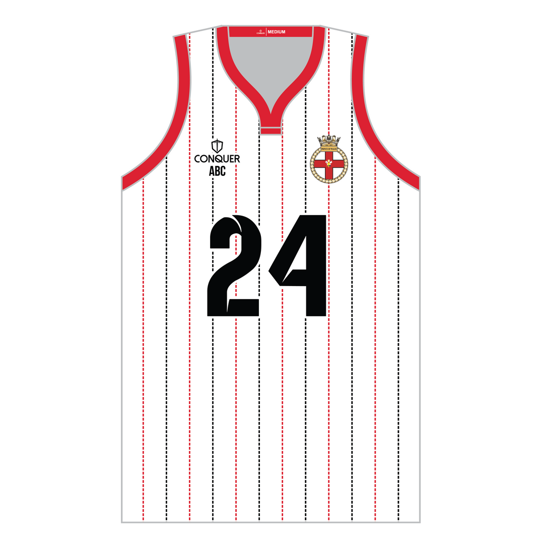 Prince Of Wales White Sublimated Basketball Vest Kids