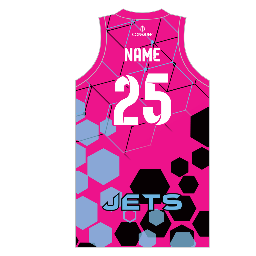 West Wales Jets Sublimated Basketball Vest KIDS - Pink