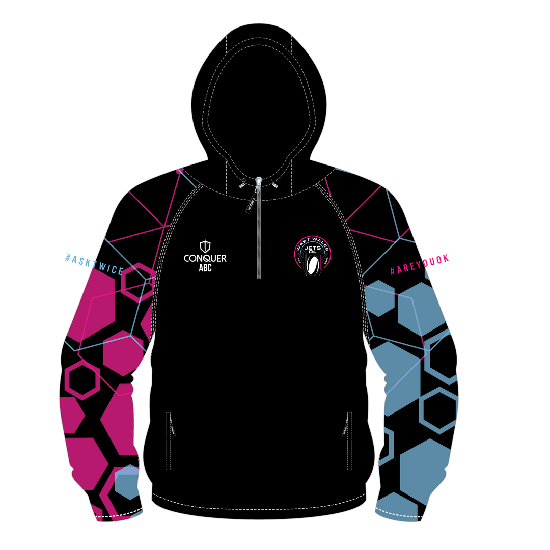 WWJ PRO Hooded Windbreaker - Black