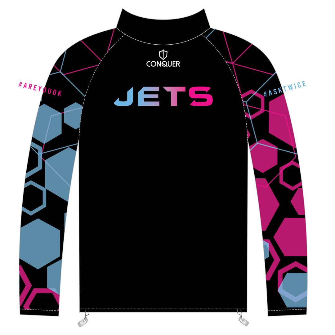 West Wales Jets PRO 1/4 Zip Midlayer KIDS - Black