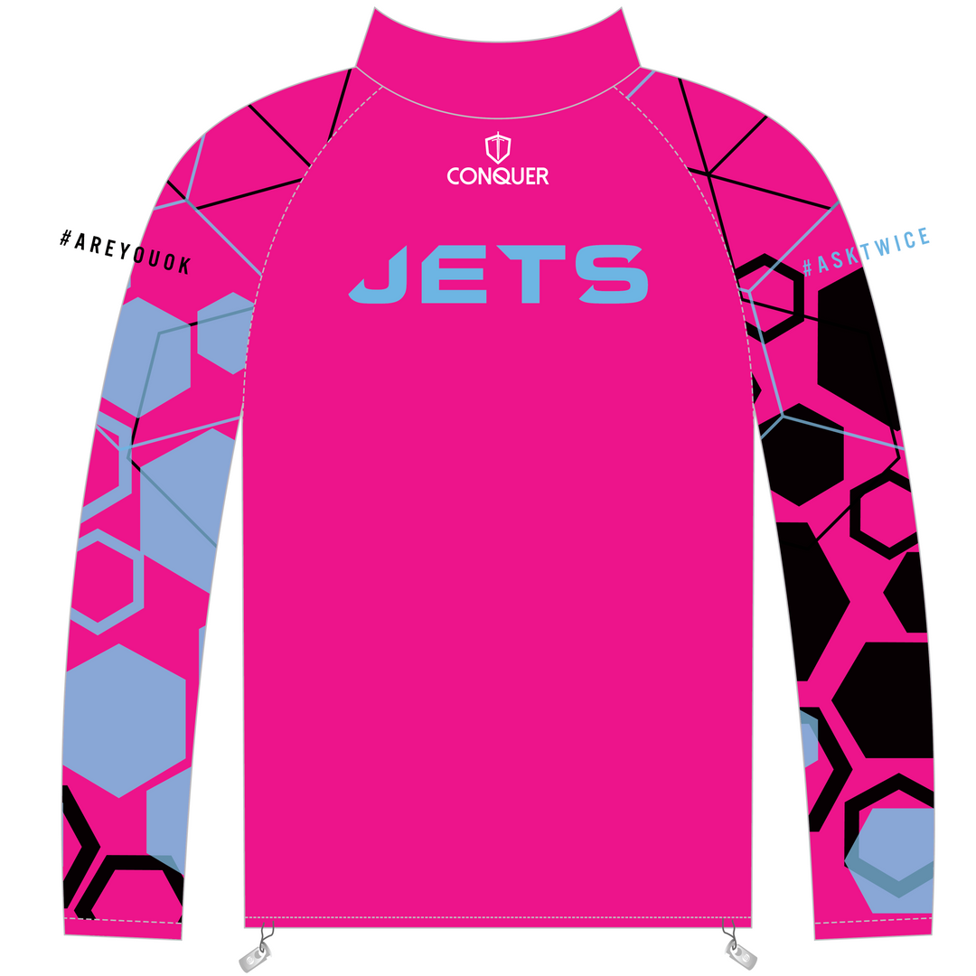 West Wales Jets PRO 1/4 Zip Midlayer - Pink
