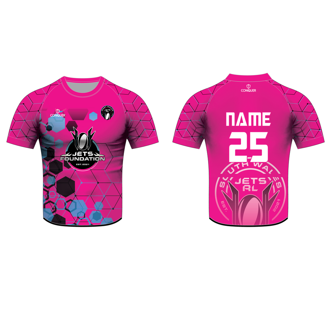WWJ Reversible PRO Fit Rugby Shirt - Pink & Black