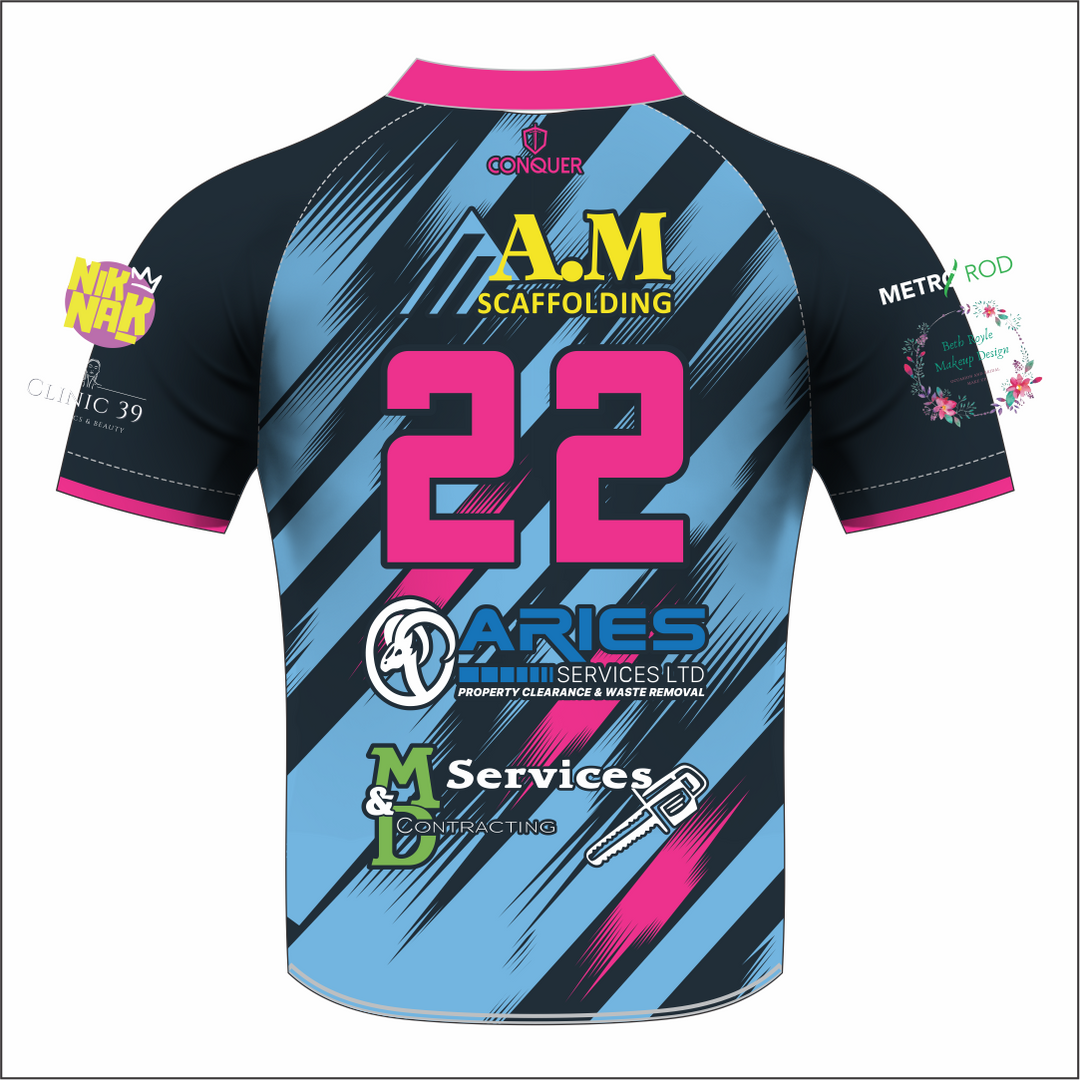Trebanos Bows RFC Navy Patterned Sublimated T-Shirt