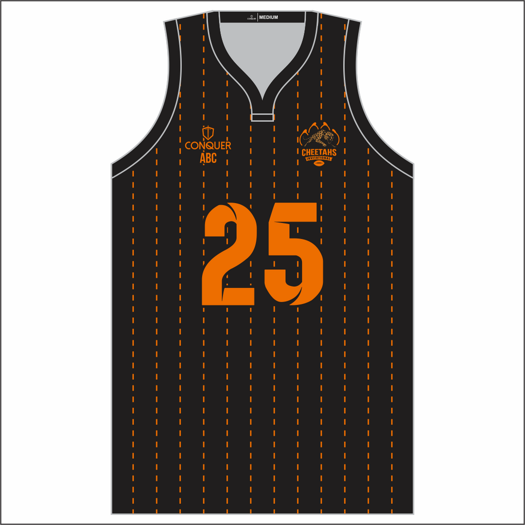 Cheetahs Invitational Sublimated Basketball Vest KIDS - Dotted Striped