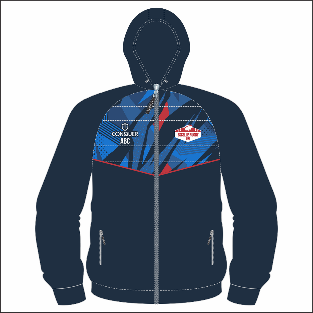 Esselle Rugby 7s MENS Team Full Zip Hybrid Hoodie