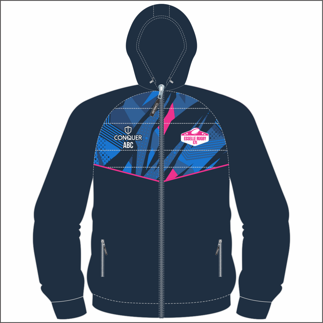 Esselle Rugby 7s WOMENS Team Full Zip Hybrid Hoodie