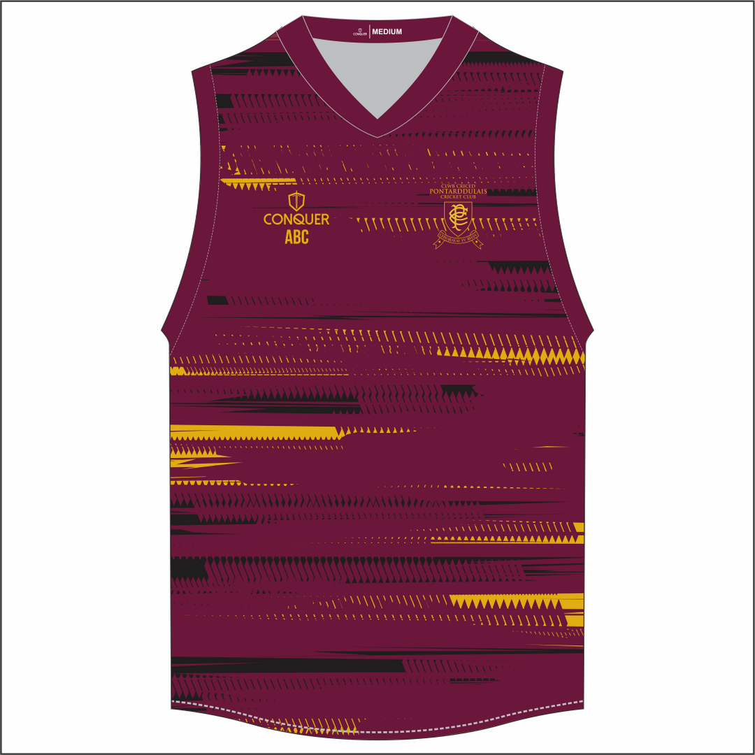 Pontarddulais Cricket Sublimated Aussie Vest - Plain Pattern
