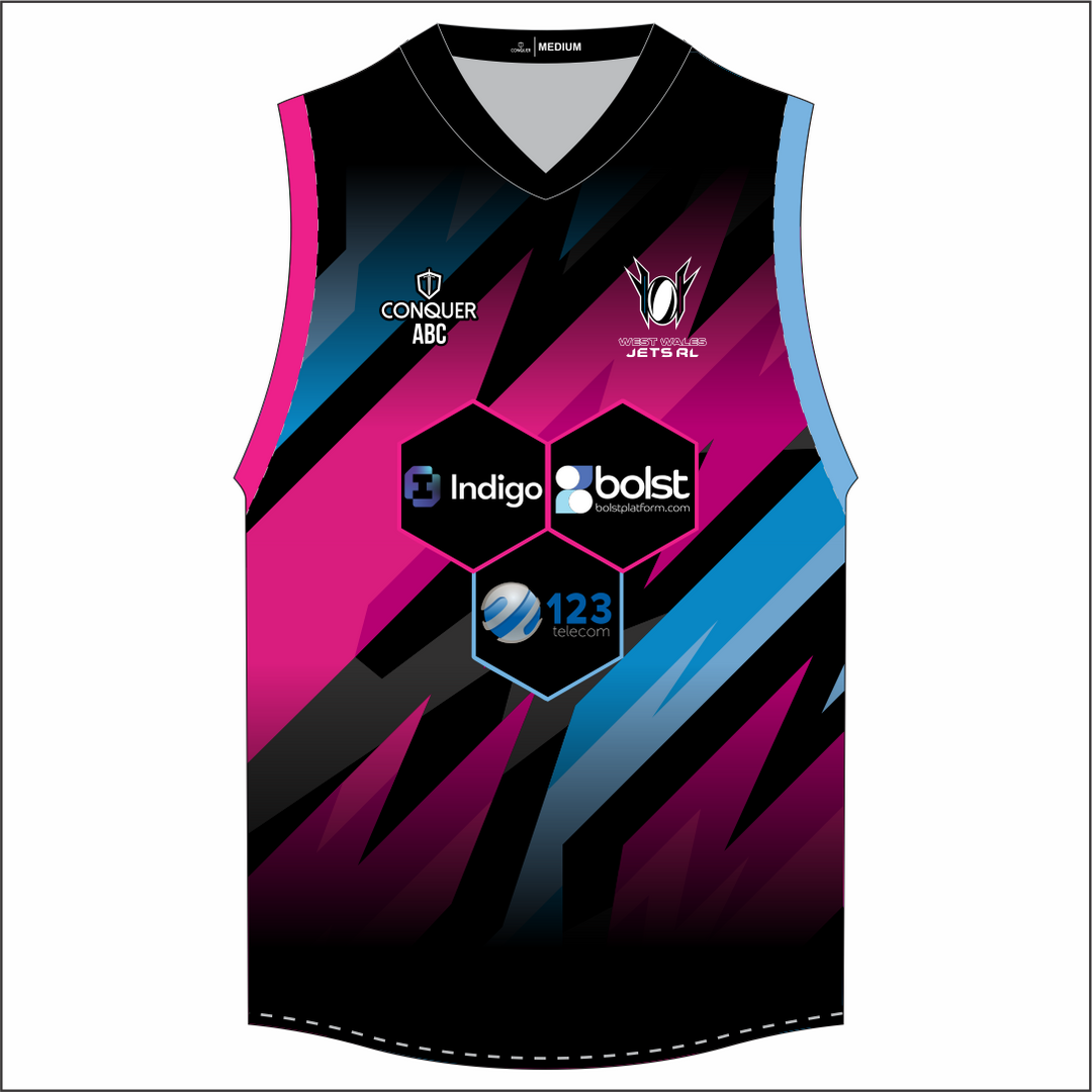 West Wales Jets Black Sublimated Aussie Vest