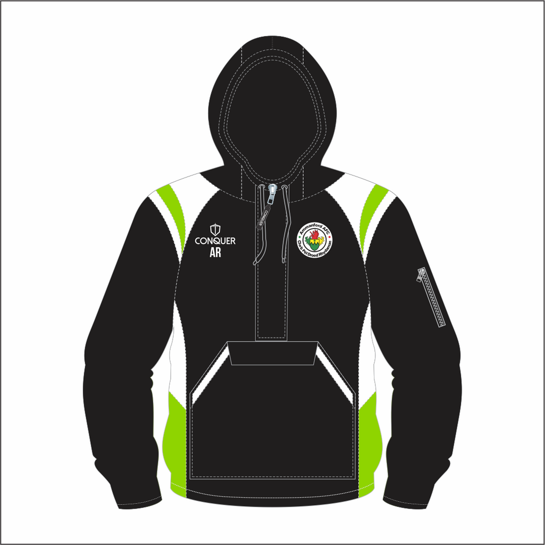 Ammanford AFC Ladies 1/4 Zip Hooded Windbreaker