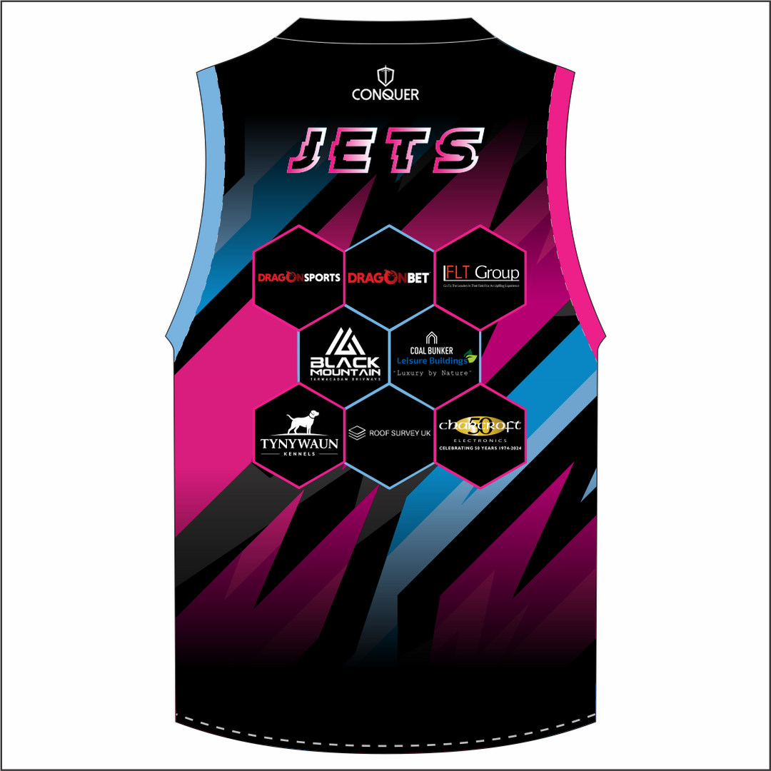 West Wales Jets Black Sublimated Aussie Vest