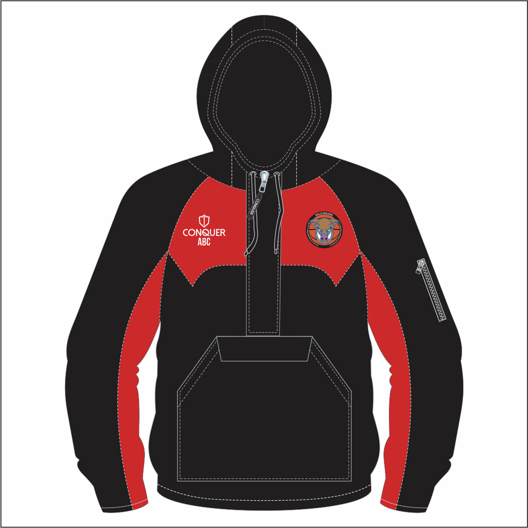 Amman Valley Wildboars 1/4 Zip Hooded Windbreaker